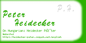 peter heidecker business card